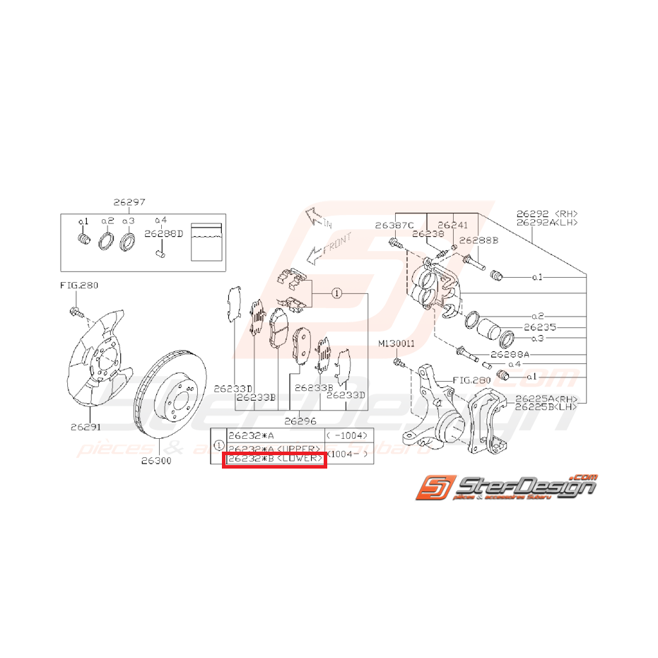 Ressort Inférieur Frein Avant Subaru WRX 2010 - 2011