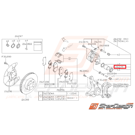 Piston frein arrière WRX 08-11