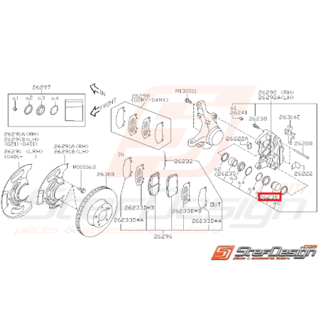 Piston frein avant subaru WRX 01-07 GT 99-00