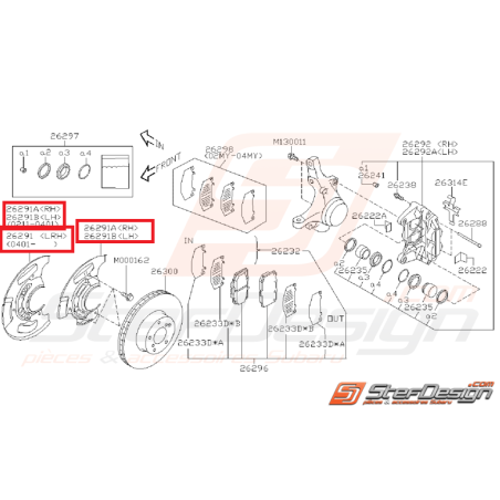 Flasque disque avant SUBARU WRX/STI 01-07