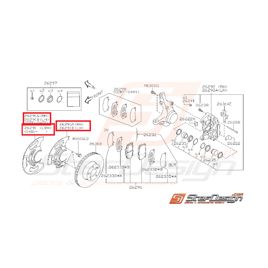 Flasque disque avant SUBARU WRX/STI 01-07 Flasque disque avant SUBARU WRX/STI 01-07
