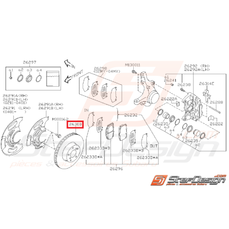 disques avant Grp N SUBARU GT 99-00  WRX 01-10 BRZ-GT86