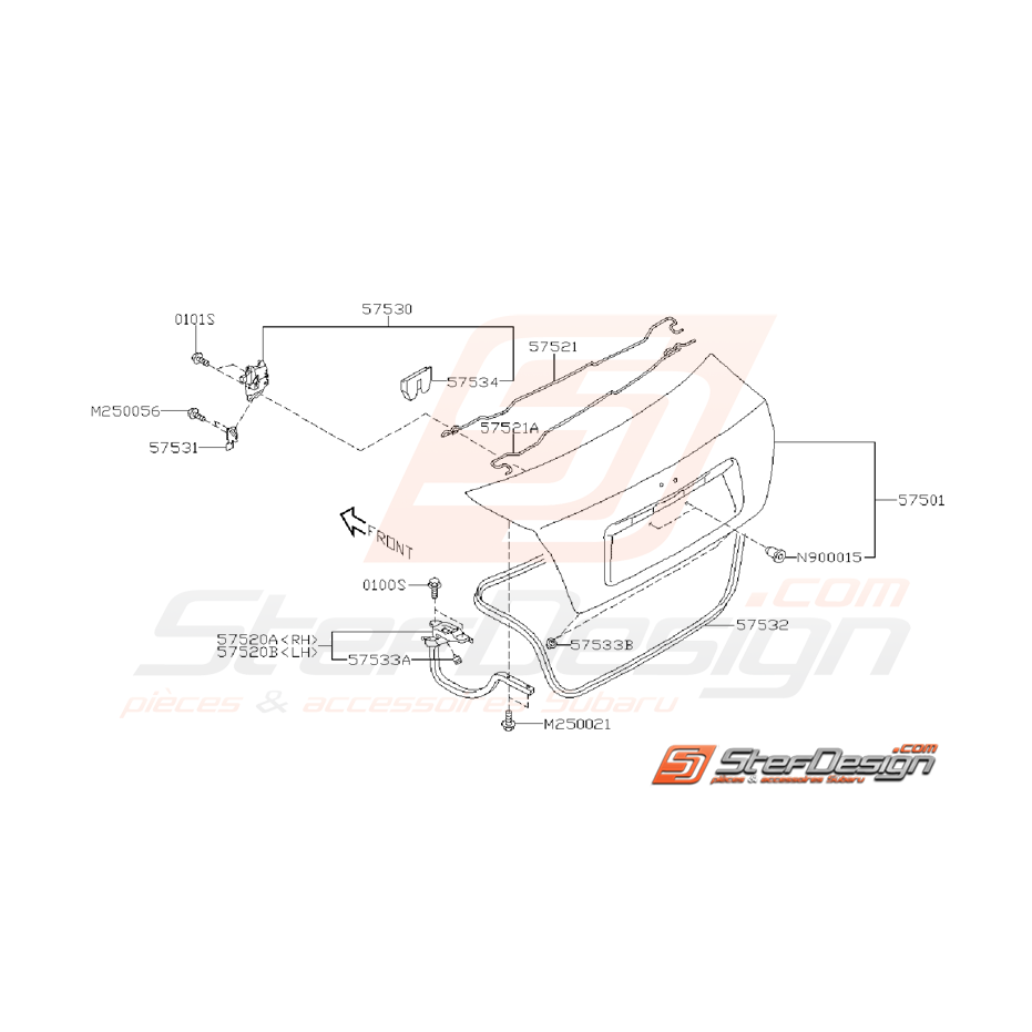 Ensemble coffre Subaru STI 2010 - 2014 (Sans becquet) Ensemble coffre Subaru STI 2010 - 2014 (Sans becquet)