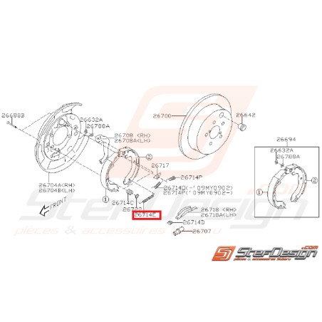 Ressort réglage frein à main GT 97-00 WRX/STI 01-14