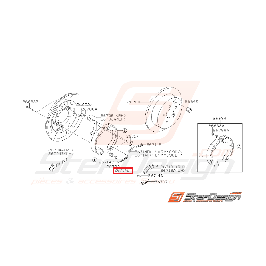 Ressort réglage frein à main GT 97-00 WRX/STI 01-14