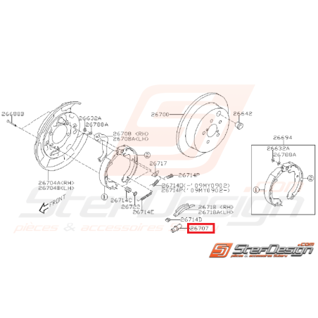 Dispositif de réglage frein a main SUBARU WRX/STI 08-14