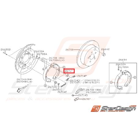 Plaque garniture frein à main GT 97-00 STI/WRX 01-14