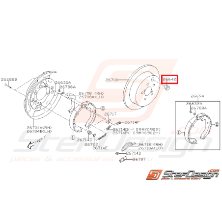 Bouchon tambour frein a main SUBARU WRX/STI 08-14