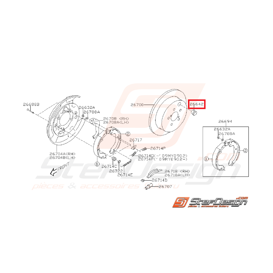 Bouchon tambour frein a main SUBARU WRX/STI 08-14 Bouchon tambour frein a main SUBARU WRX/STI 08-14