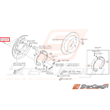 Broche mâchoires de frein WRX 08-11