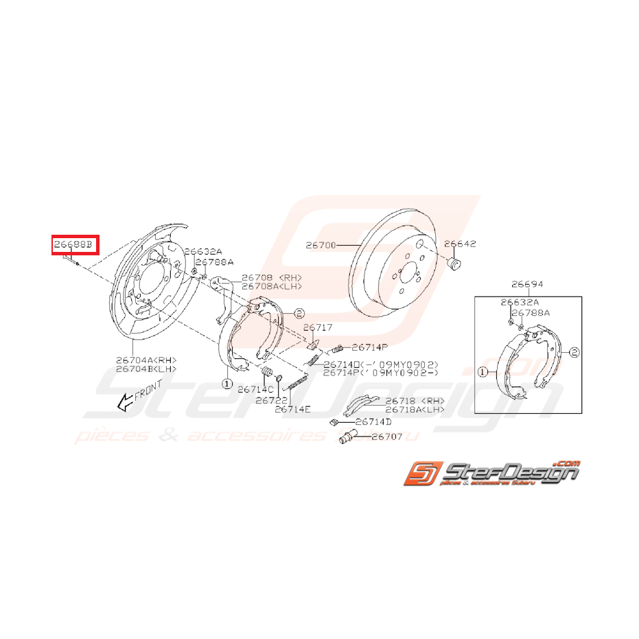 Broche mâchoires de frein WRX 08-11