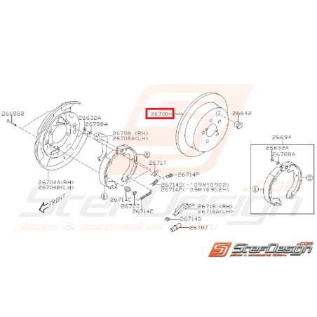 Disque arrière subaru WRX 08-10  BRZ -TOYOTA GT 86