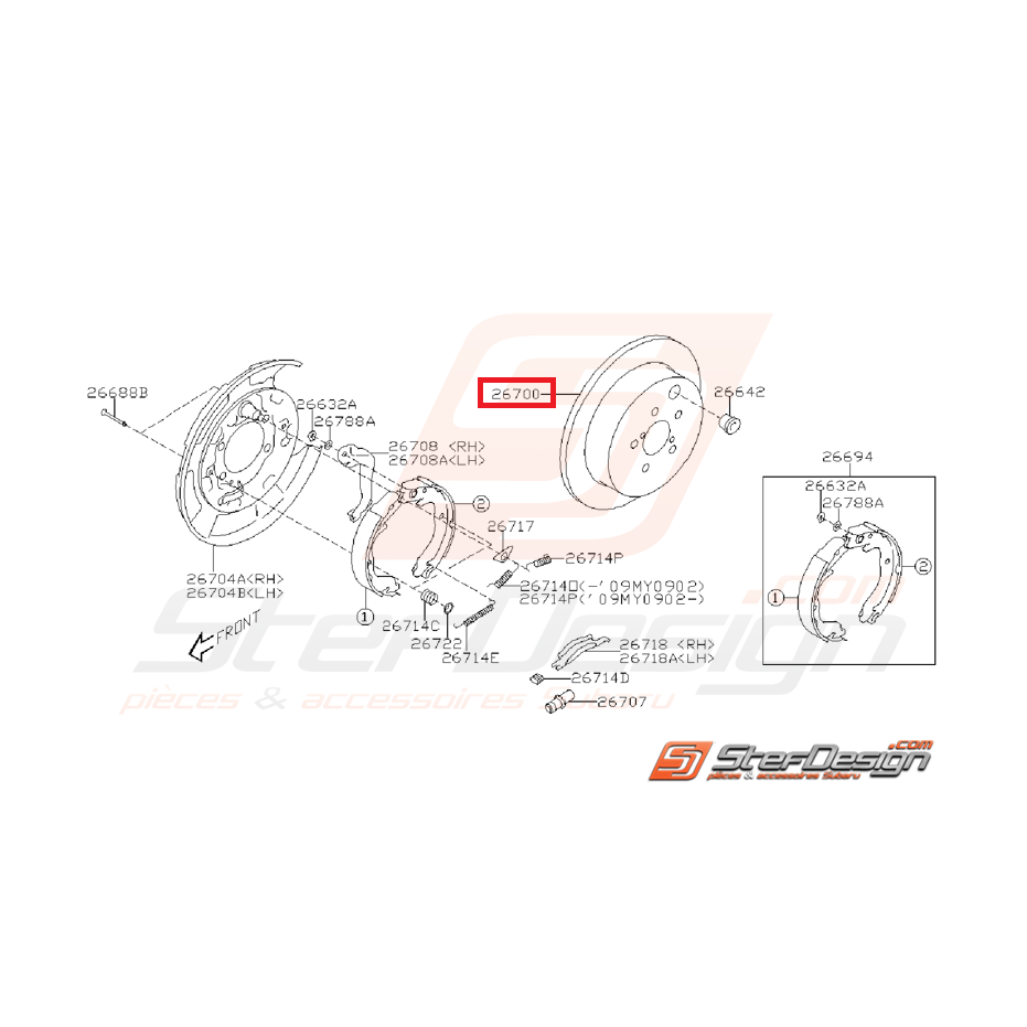 Disque arrière subaru WRX 08-10  BRZ -TOYOTA GT 86 Disque arrière subaru WRX 08-10  BRZ -TOYOTA GT 86