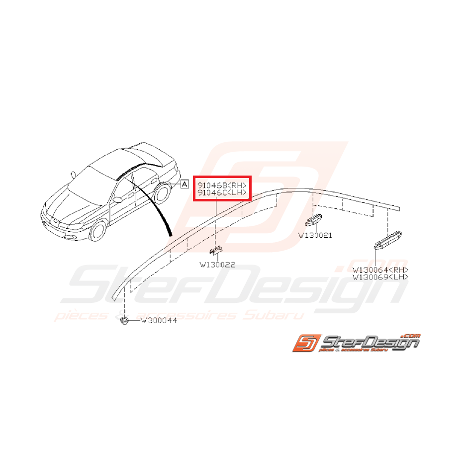 Baguette de toit WRX/STI 01-07