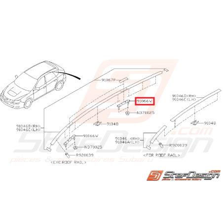 Support baguette de toit STI 08-14 WRX 08-11 