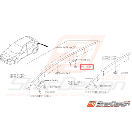 Écrou baguette de toit STI 08-14 WRX 08-11