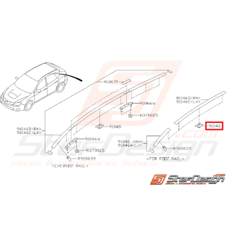 Agrafe baguette de toit STI 08-14 WRX 08-11