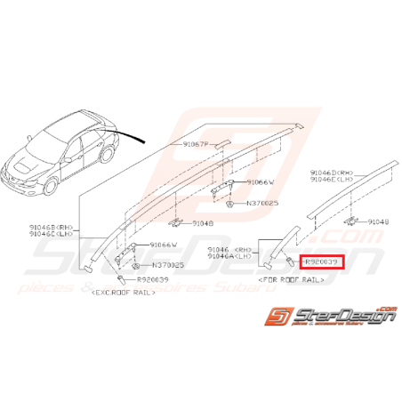 Rivet baguette de toit WRX/STI 08-11