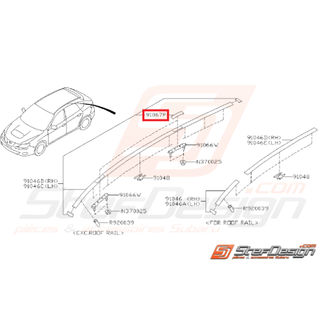 Capuchon baguette de toit STI 08-14 WRX 08-11