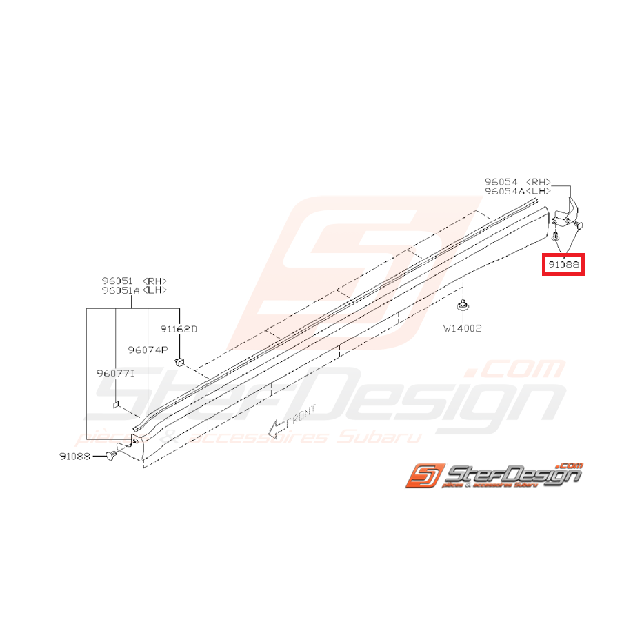 Clips bas de caisse/pare boue