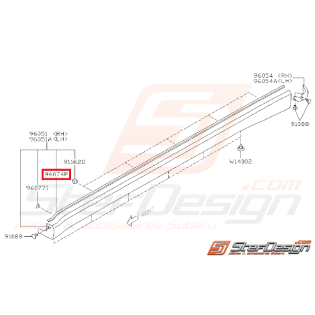 Joint de bas de caisse subaru WRX/STI 01-07