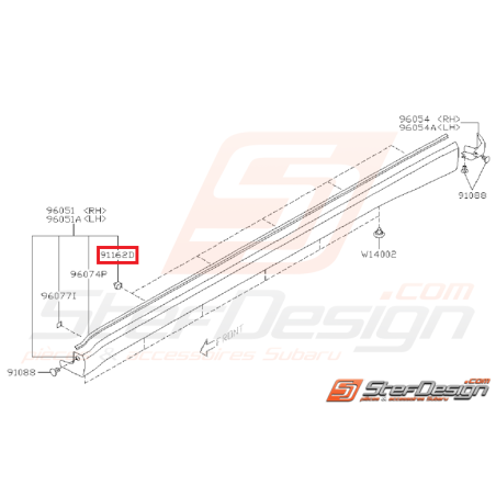 Agrafe garniture bas de caisse STI/WRX 01-07