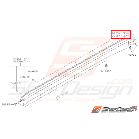 Couvercle extrémité bas de caisse WRX/STI 01-05