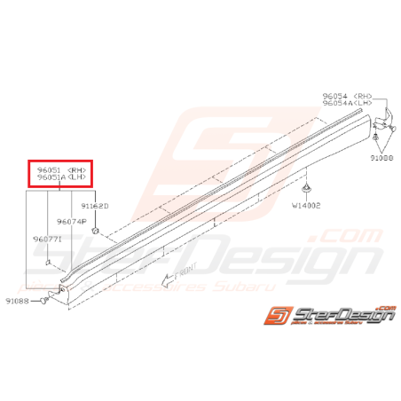 Bas de caisse origine subaru WRX 06-07 STI 03-07