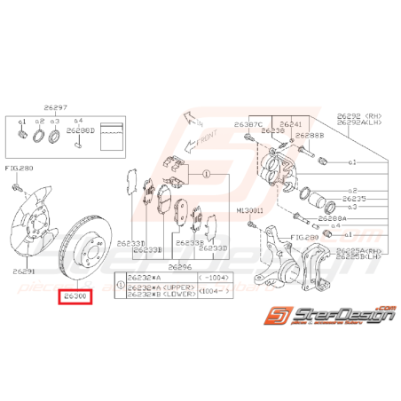 disques avant Grp N SUBARU GT 99-00  WRX 01-10 BRZ-GT86