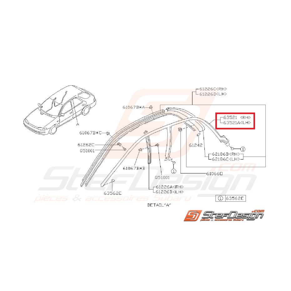 Joint étanchéité IMPREZA GT 93-00