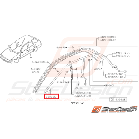 Clip de joint d'étanchéité SUBARU IMPREZA GT 97-00