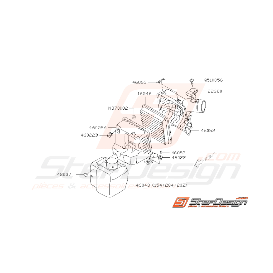 Ensemble Boite à Air Subaru WRX STI 2008 - 2014 Ensemble Boite à Air Subaru WRX STI 2008 - 2014