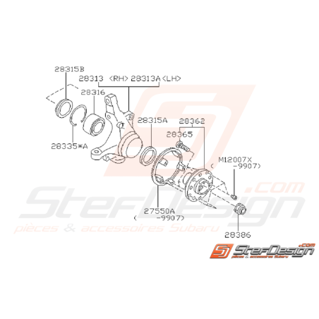 Ensemble Porte Moyeux Avant Subaru GT 1993 - 2000