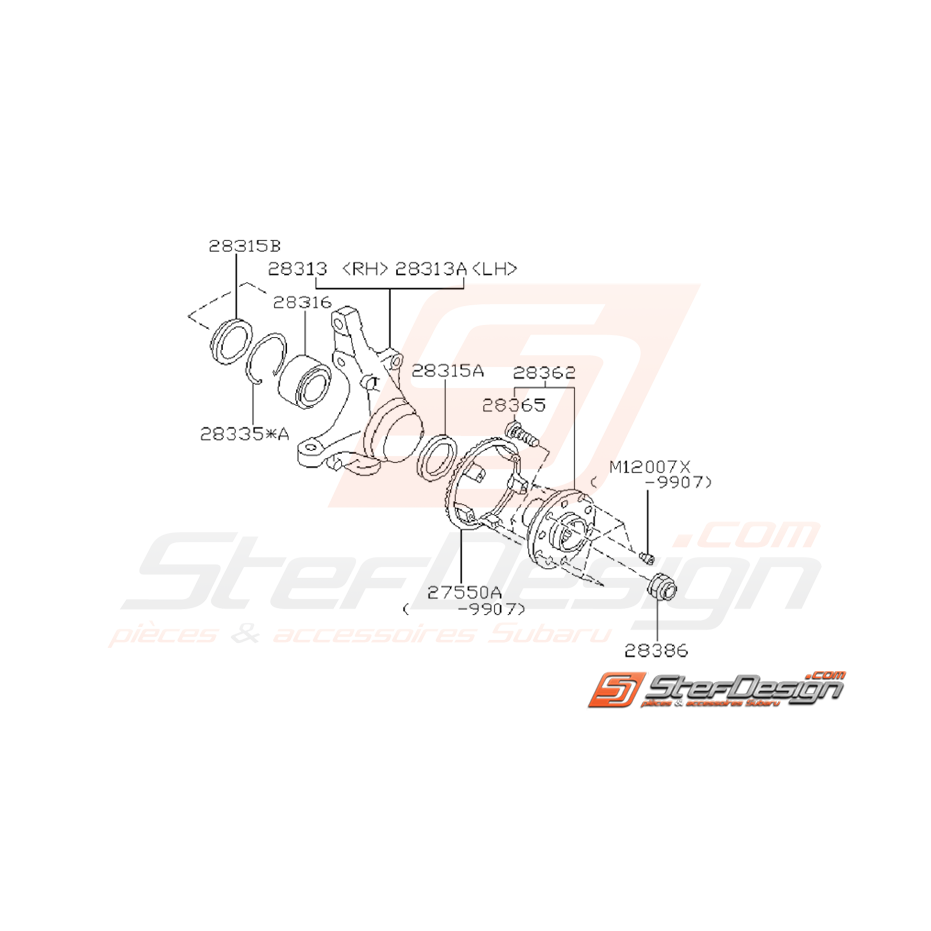 Ensemble Porte Moyeux Avant Subaru GT 1993 - 2000