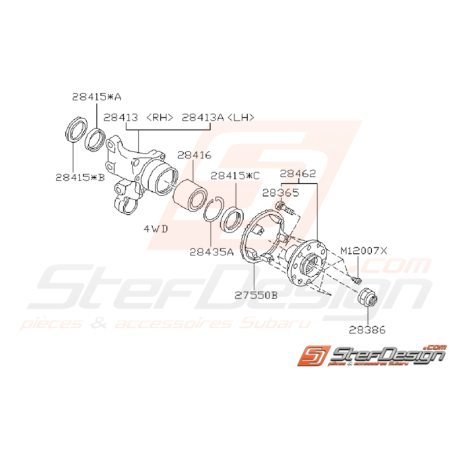 Ensemble Porte Moyeux Arrière Subaru GT 1993 - 2000