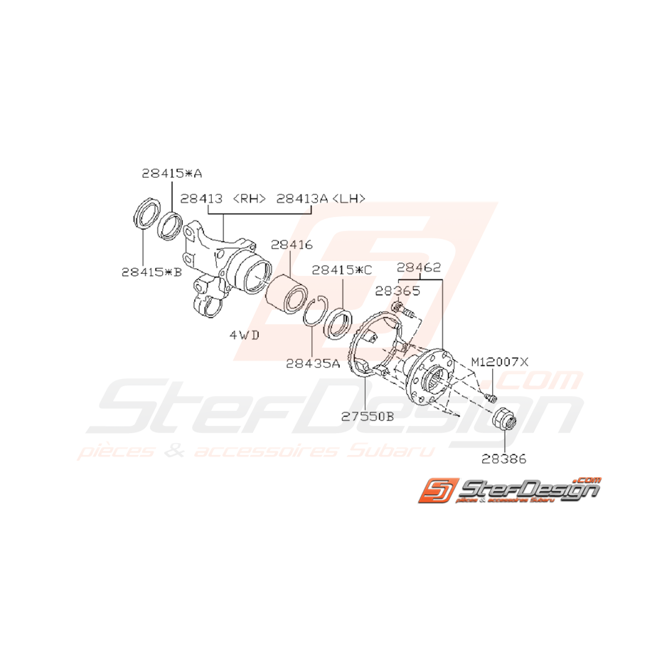 Ensemble Porte Moyeux Arrière Subaru GT 1993 - 2000 Ensemble Porte Moyeux Arrière Subaru GT 1993 - 2000