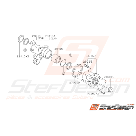 Ensemble Porte Moyeux Arrière Subaru WRX 2001 - 2007