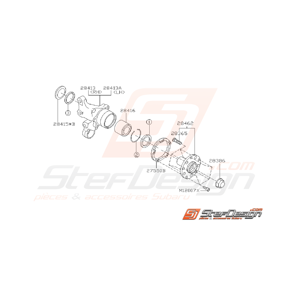 Ensemble Porte Moyeux Arrière Subaru WRX 2001 - 2007
