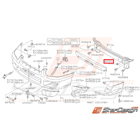 Écrou traverse de renfort pare-choc WRX/STI 01-05 Écrou traverse de renfort pare-choc WRX/STI 01-05