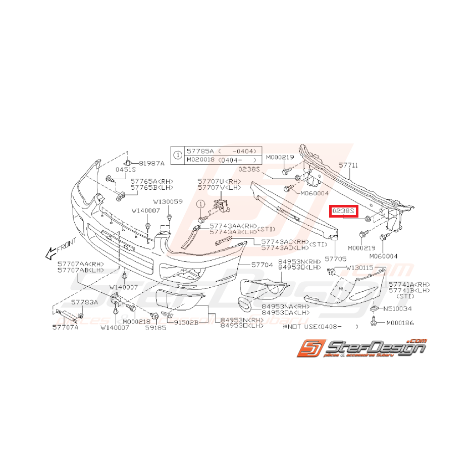 Écrou traverse de renfort pare-choc WRX/STI 01-05