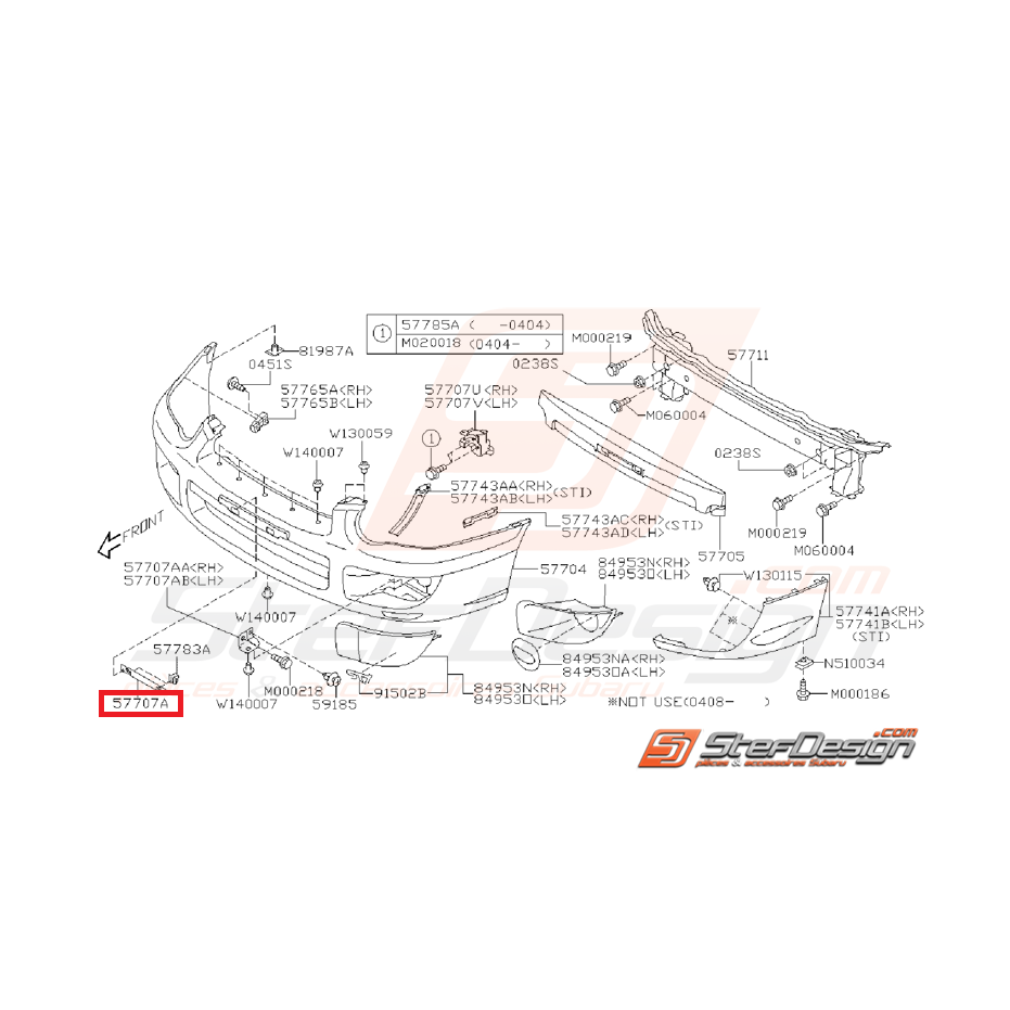 Support plaque d’immatriculation avant SUBARU GT 99-00 WRX/STI 01-05  Support plaque d’immatriculation avant SUBARU GT 99-00 WRX/STI 01-05