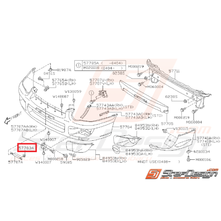 Clips support plaque d'immatriculation WRX/STI 01-07 et GT 93-00