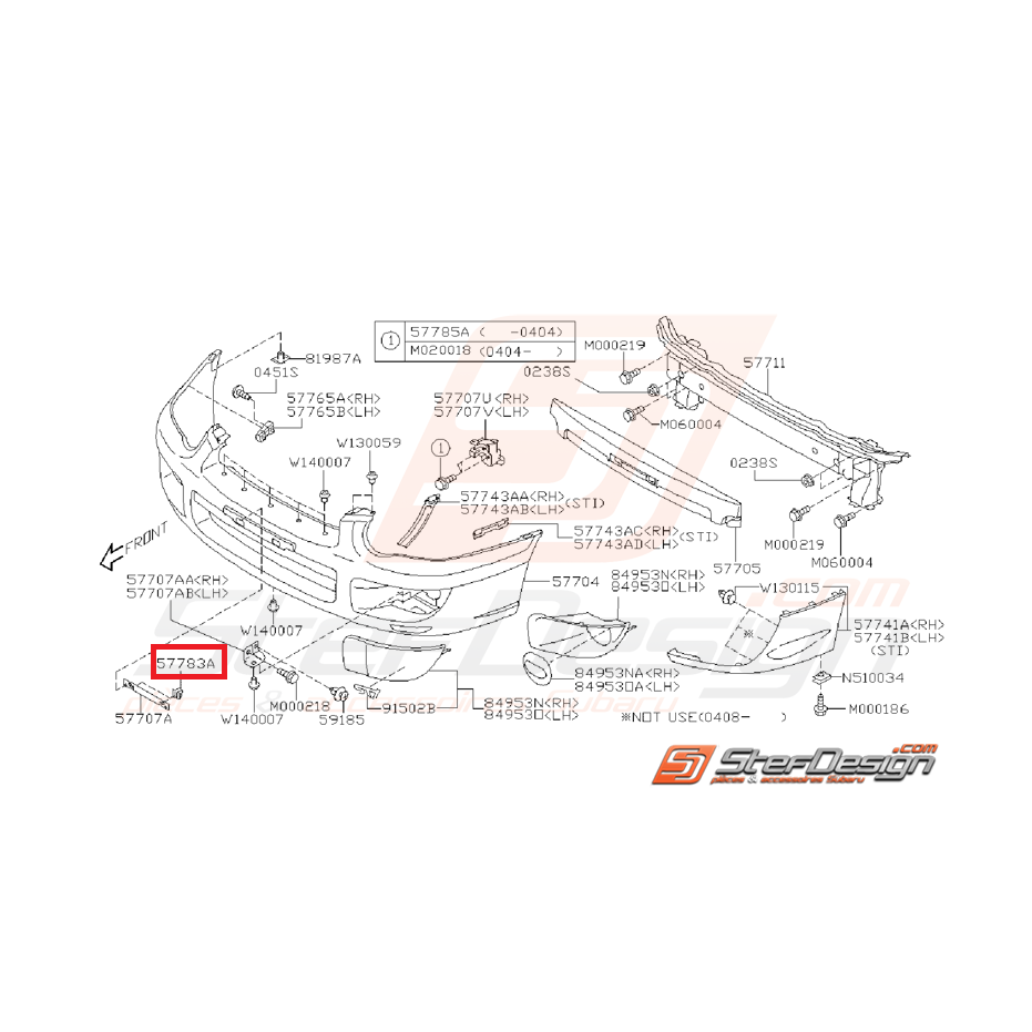 Clips support plaque d'immatriculation WRX/STI 01-07 et GT 93-00
