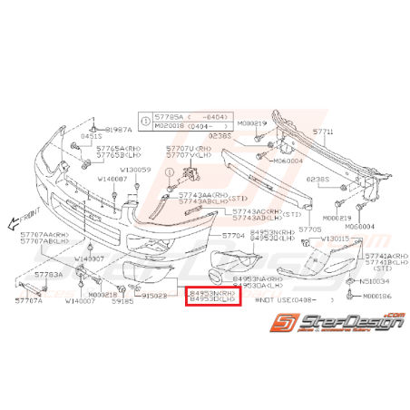 Cache anti brouillard subaru STI 2003-2005