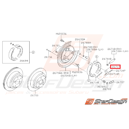 Plaque garniture frein à main GT 97-00 STI/WRX 01-14