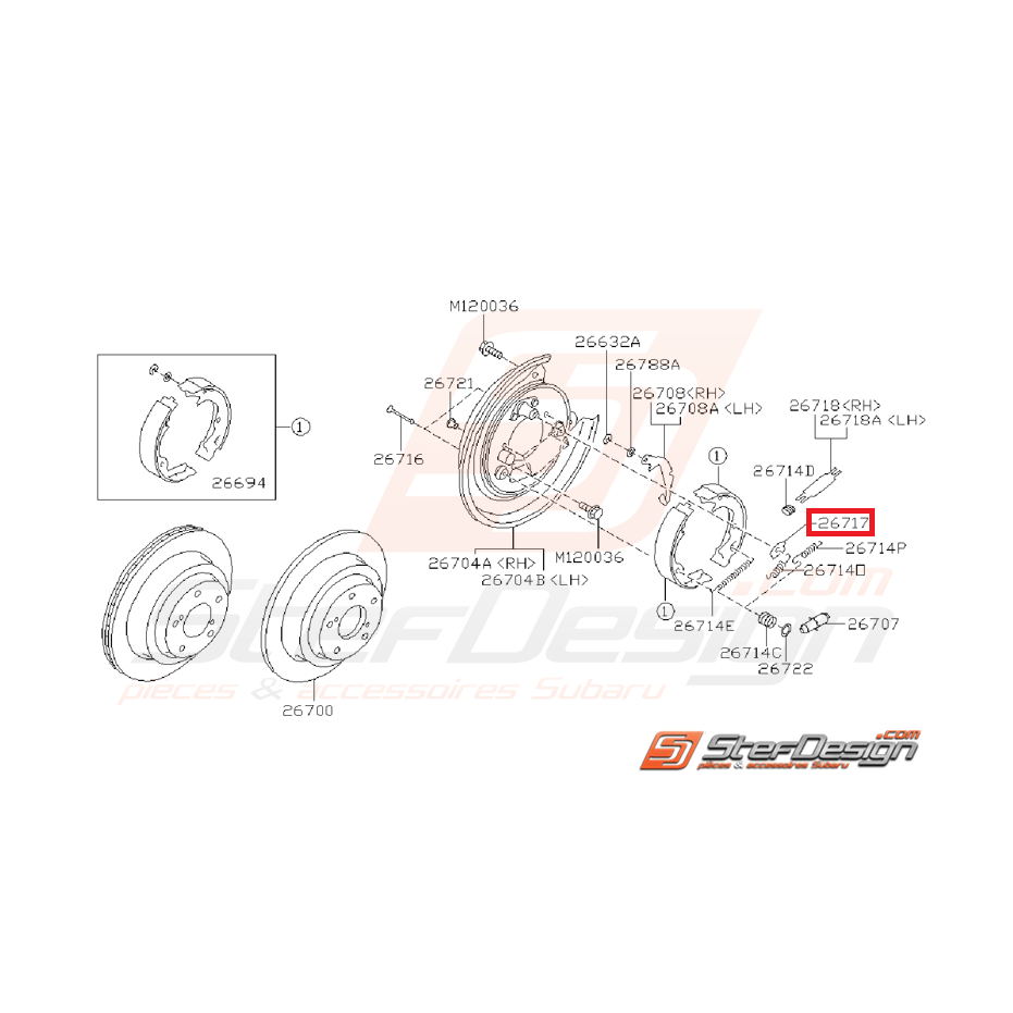 Plaque garniture frein à main GT 97-00 STI/WRX 01-14
