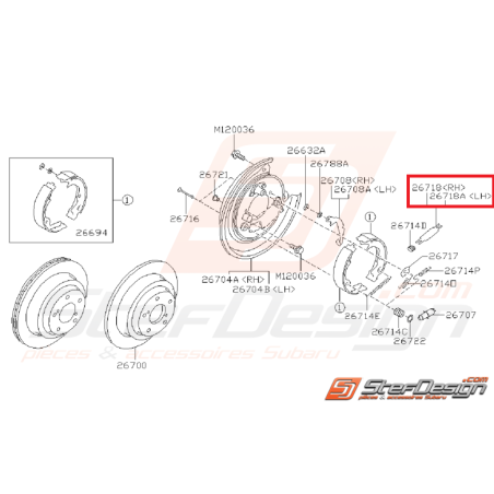 Amortisseur frein a main GT 97-00 WRX/STI 01-07