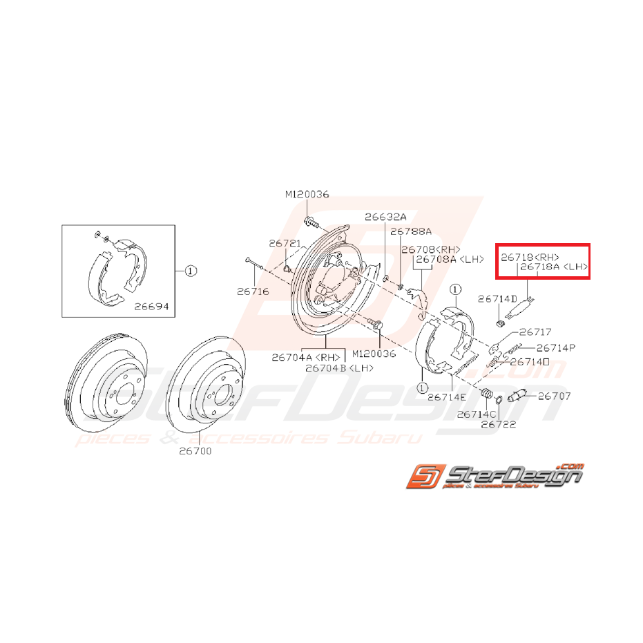 Amortisseur frein a main GT 97-00 WRX/STI 01-07