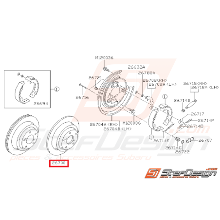 Disque arrière  subaru  WRX 01-07 (en 290x18)