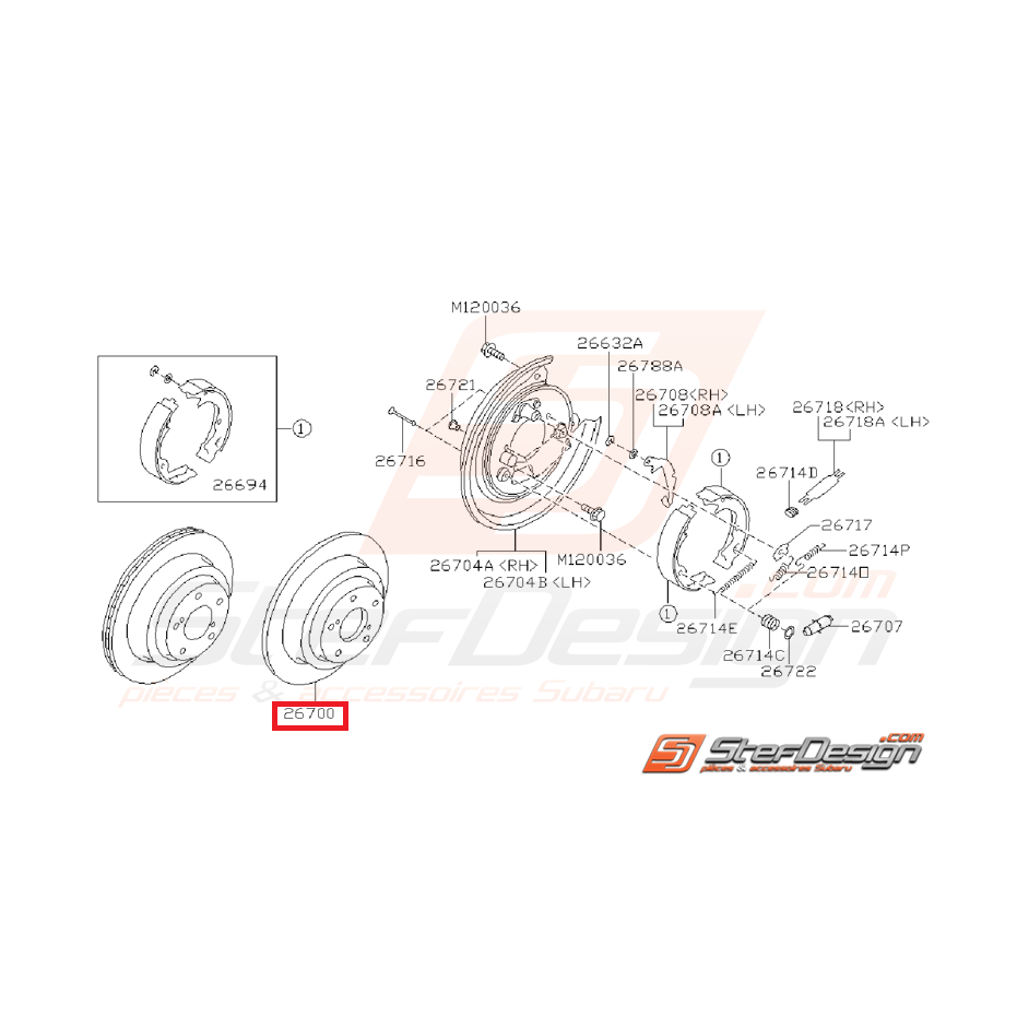 Disque arrière  subaru  WRX 01-07 (en 290x18)